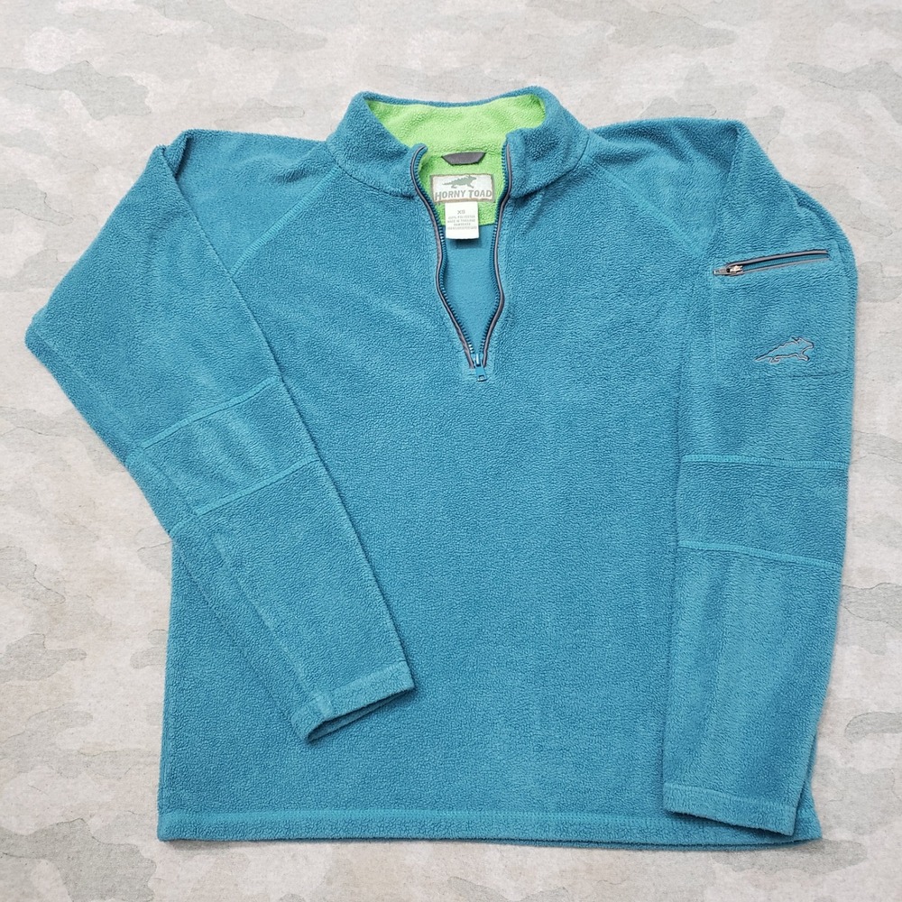 Horny Toad Sweater Women XS Blue Fleece 1/4 Zip Outdoor Hiking Trail Camp